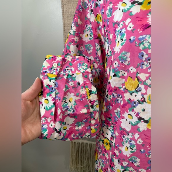 Anthropologie Holding Horses Floral Boho Long Sleeve Button-Down Shirt 6 NWOT - Picture 2 of 6